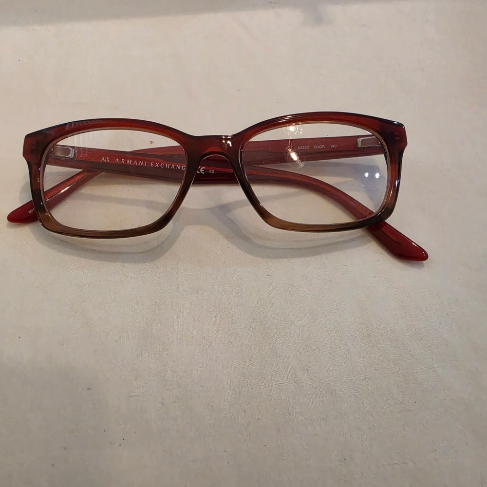 Armani Exchange Glasses Unisex 140 Burgundy Red Excellent AX232 Gradient Frames